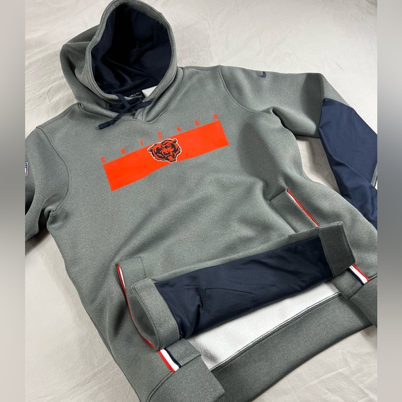 Men’s Nike Heathered NFL Chicago Bears Performance Pullover Hoodie size M - Picture 5 of 13